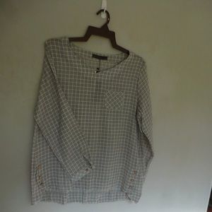 NWT Zanzea lightweight cotton blend top button accents XXL